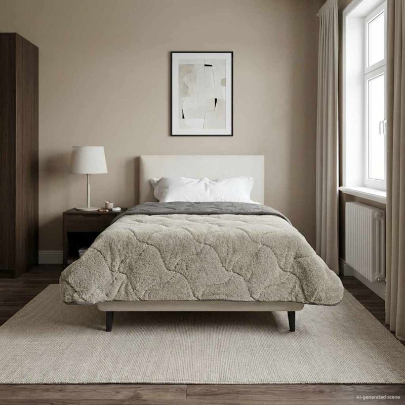 vidaXL Χειμερινό Παπλωματοθήκη 135 x 200 cm Χειμώνας Ανοιχτό γκρι
