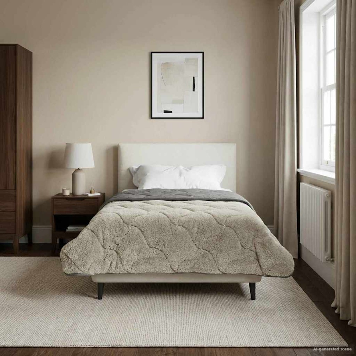 vidaXL Χειμερινό Παπλωματοθήκη 140 x 220 cm Χειμώνας Ανοιχτό γκρι