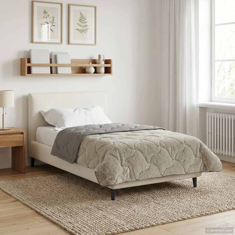 vidaXL Χειμερινό Παπλωματοθήκη 140 x 220 cm Χειμώνας Ανοιχτό γκρι
