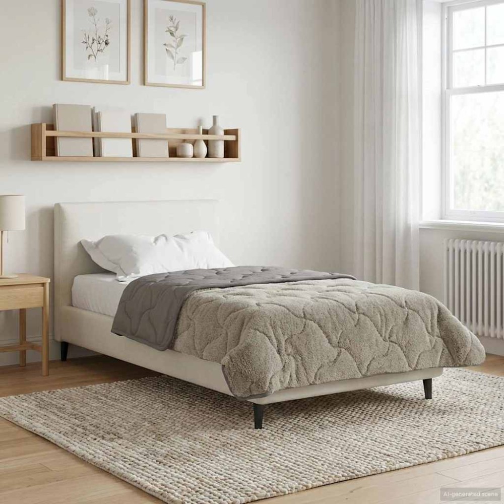 vidaXL Χειμερινό Παπλωματοθήκη 155 x 200 εκ. Χειμώνας Ανοιχτό γκρι