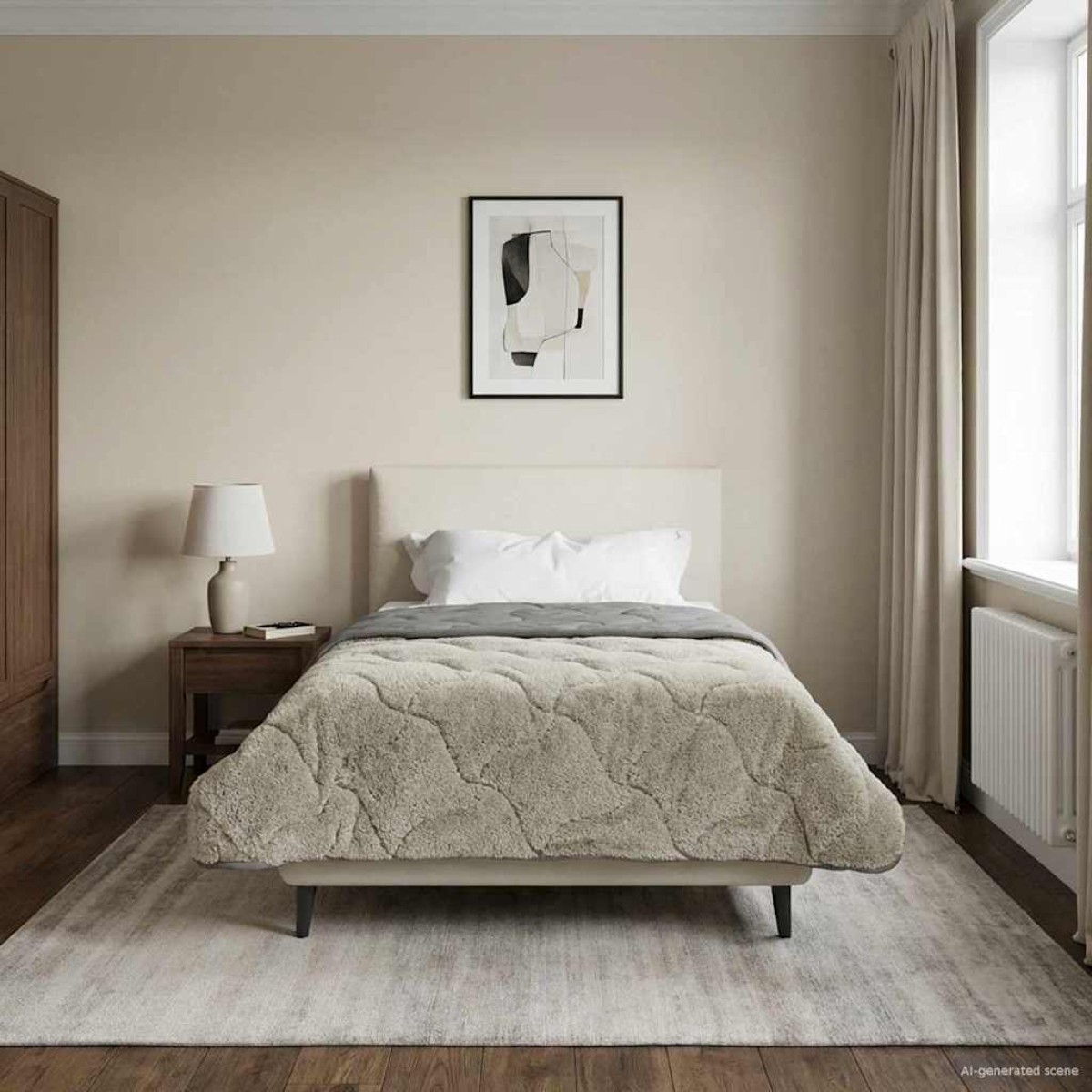 vidaXL Χειμερινό Παπλωματοθήκη 155 x 200 εκ. Χειμώνας Ανοιχτό γκρι