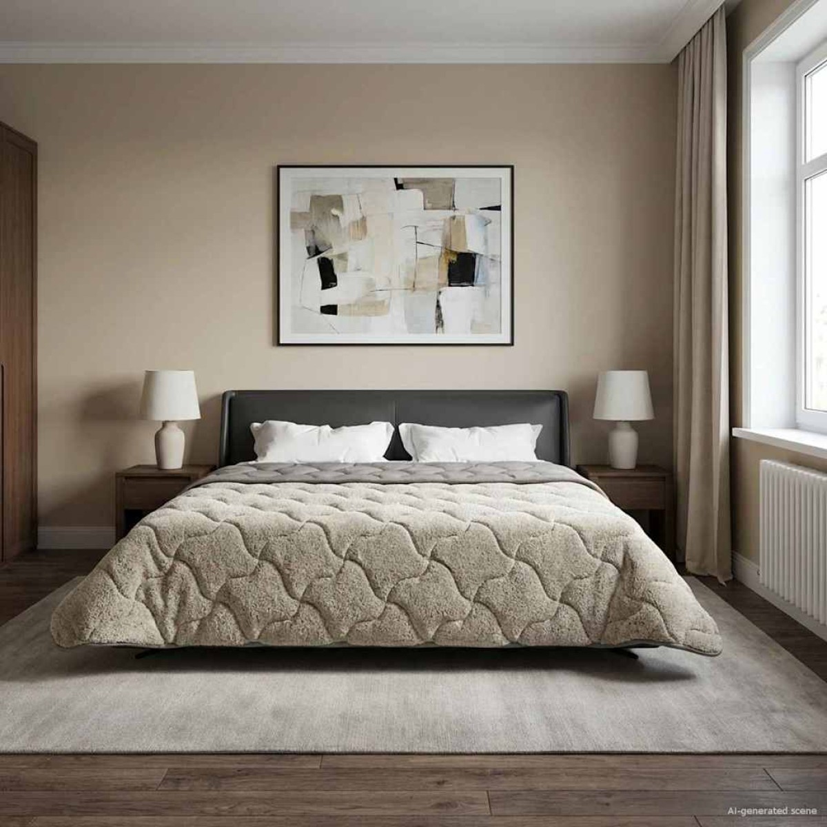 vidaXL Χειμερινό Παπλωματοθήκη 200 x 200 cm Χειμώνας Ανοιχτό γκρι