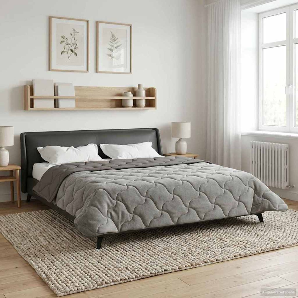 vidaXL Χειμερινό Παπλωματοθήκη 200 x 240 cm Χειμώνας Ανοιχτό γκρι