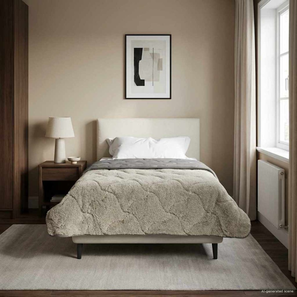 vidaXL Χειμερινό Παπλωματοθήκη 135 x 200 cm Χειμώνας Ανοιχτό γκρι