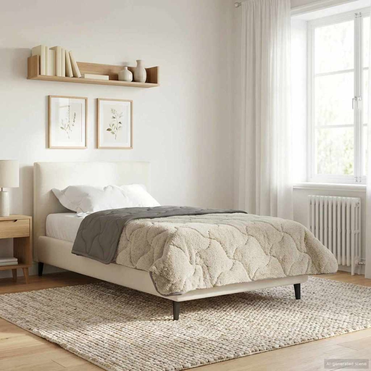 vidaXL Χειμερινό Παπλωματοθήκη 135 x 200 cm Χειμώνας Ανοιχτό γκρι