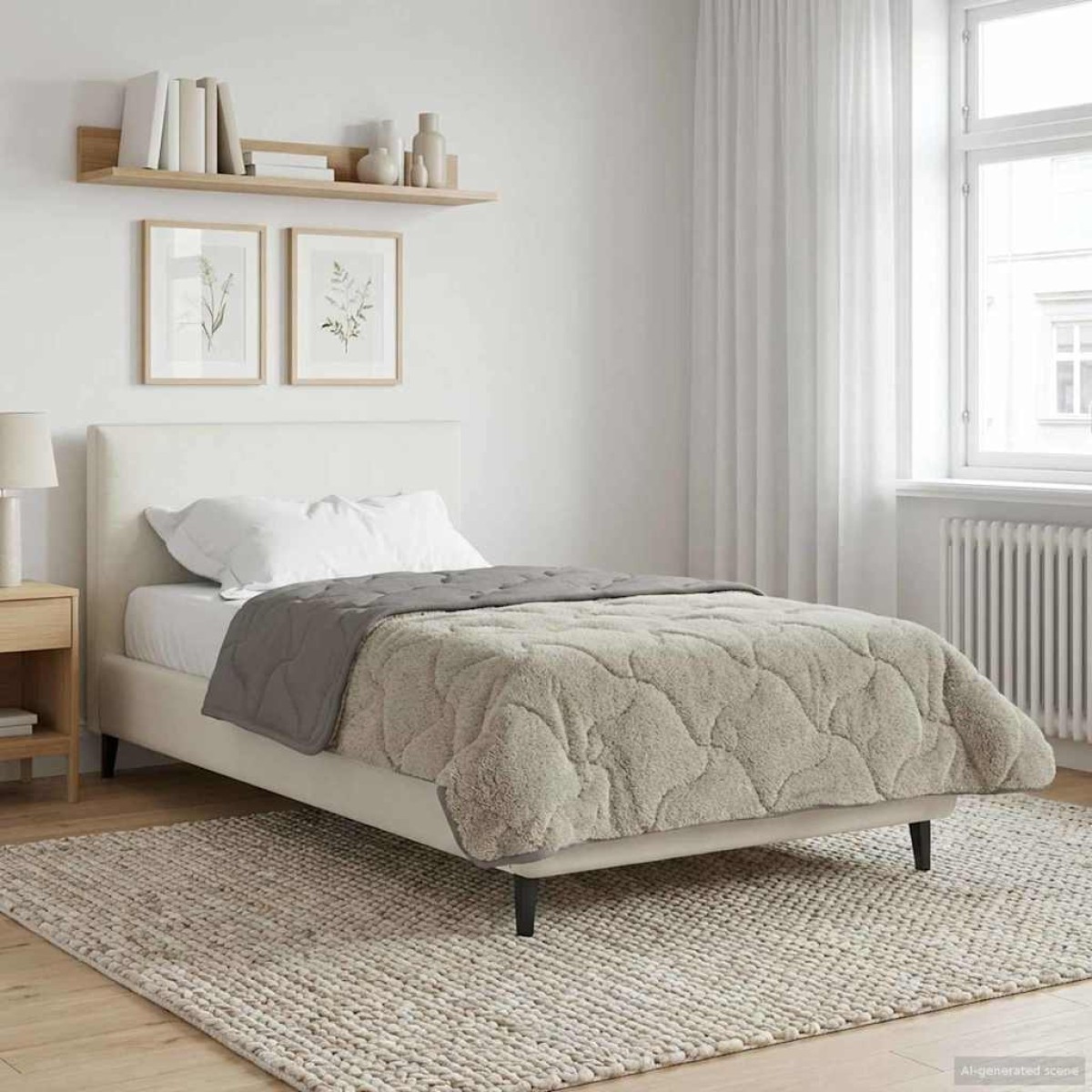 vidaXL Χειμερινό Παπλωματοθήκη 140 x 220 cm Χειμώνας Ανοιχτό γκρι