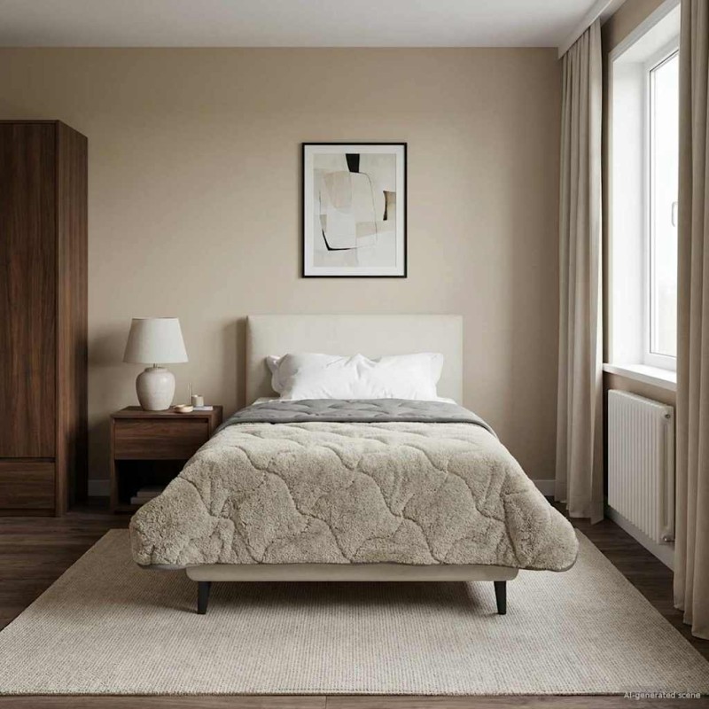 vidaXL Χειμερινό Παπλωματοθήκη 155 x 220 cm Χειμώνας Ανοιχτό γκρι