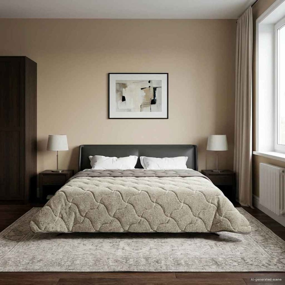 vidaXL Χειμερινό Παπλωματοθήκη 200 x 220 cm Χειμώνας Ανοιχτό γκρι