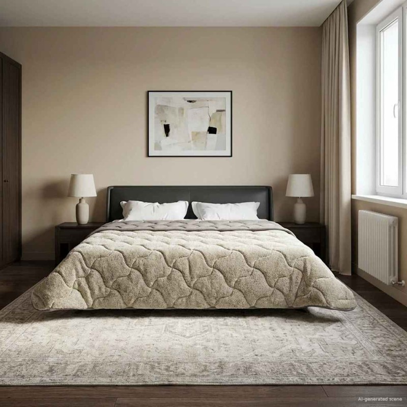 vidaXL Χειμερινό Παπλωματοθήκη 220 x 240 cm Χειμώνας Ανοιχτό γκρι