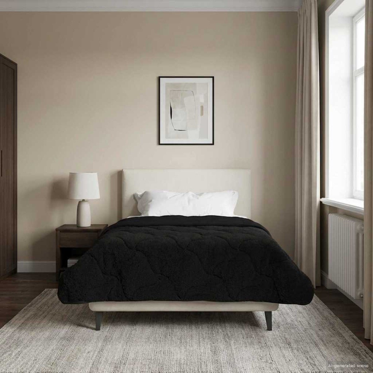 vidaXL Χειμερινό Παπλωματοθήκη 135 x 200 cm Χειμώνας Μαύρο Αναπνεύσιμο