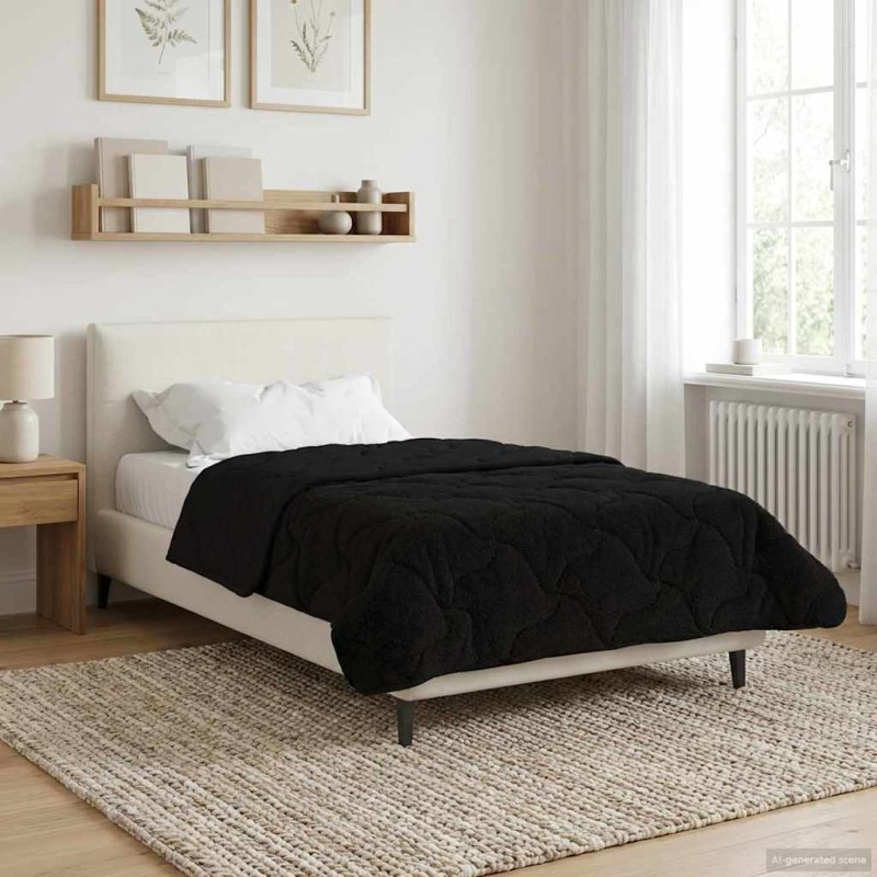 vidaXL Χειμερινό Παπλωματοθήκη 135 x 200 cm Χειμώνας Μαύρο Αναπνεύσιμο