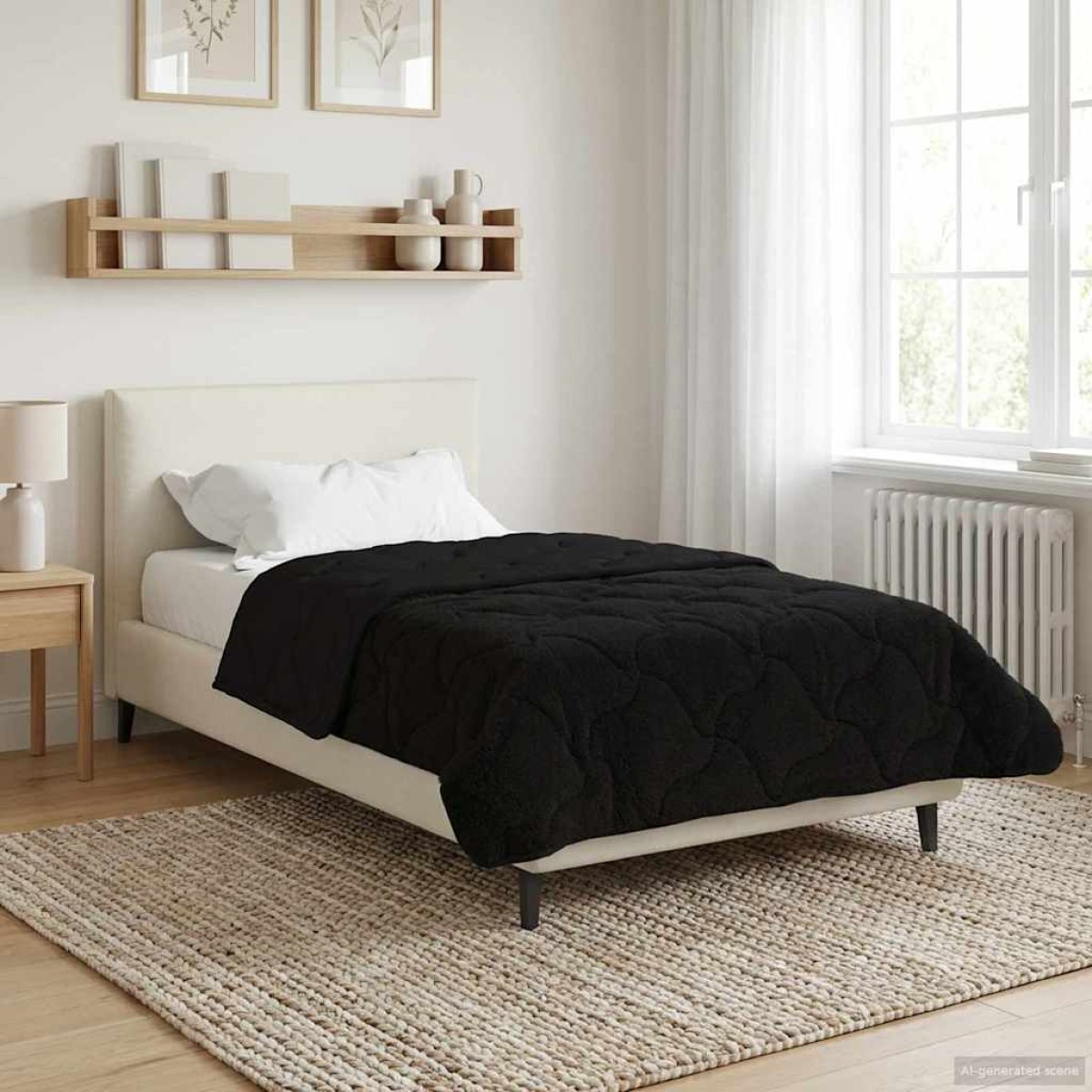 vidaXL Χειμερινό Παπλωματοθήκη 140 x 220 cm Χειμώνας Μαύρο Αναπνεύσιμο