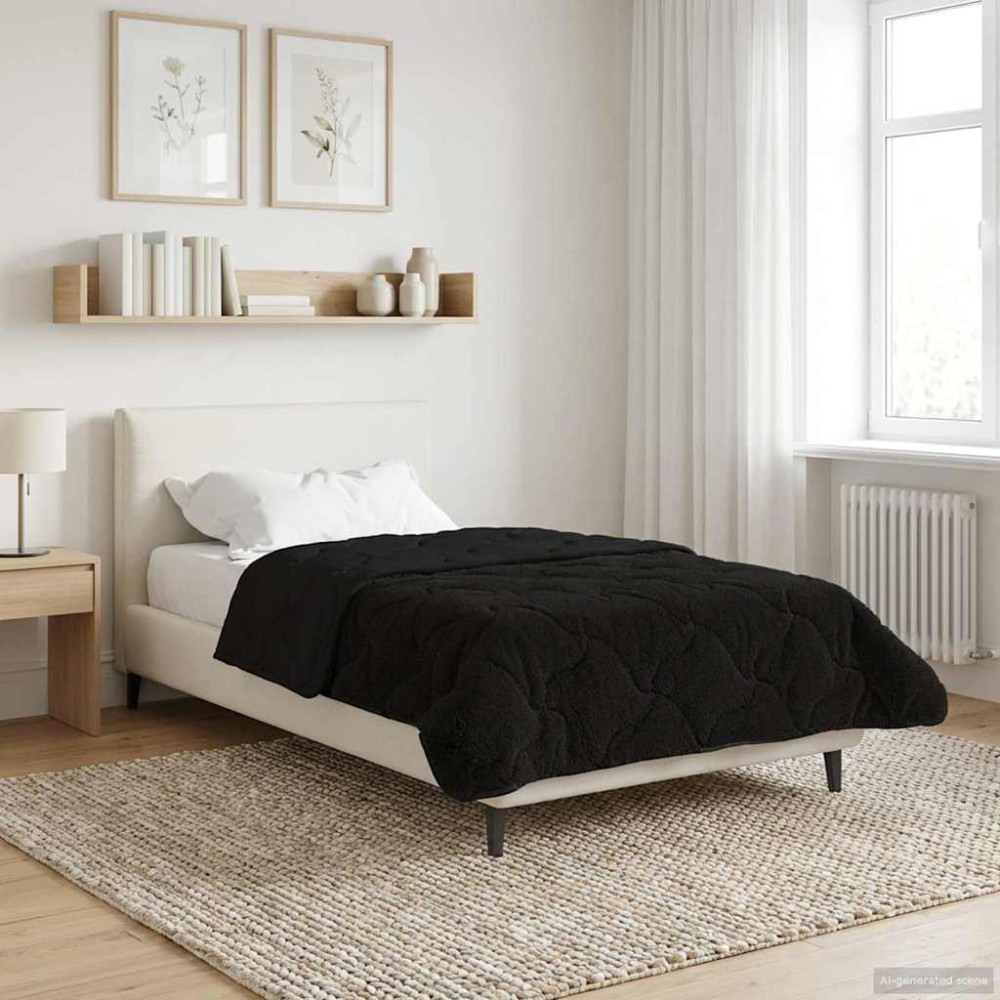 vidaXL Χειμερινό Παπλωματοθήκη 155 x 200 εκ. Χειμώνας Μαύρο