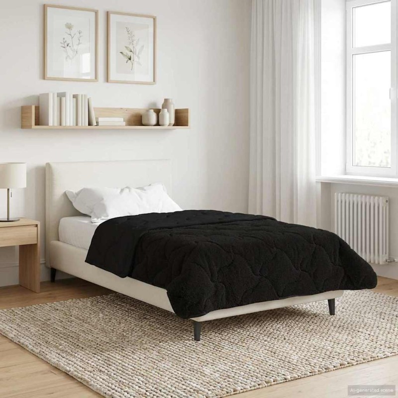 vidaXL Χειμερινό Παπλωματοθήκη 155 x 200 εκ. Χειμώνας Μαύρο