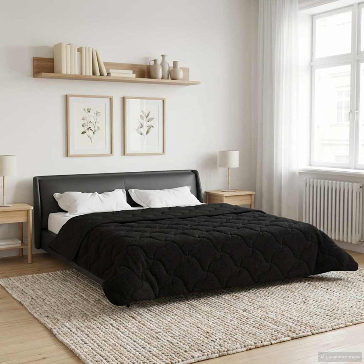 vidaXL Χειμερινό Παπλωματοθήκη 200 x 200 cm Χειμώνας Μαύρο Αναπνεύσιμο