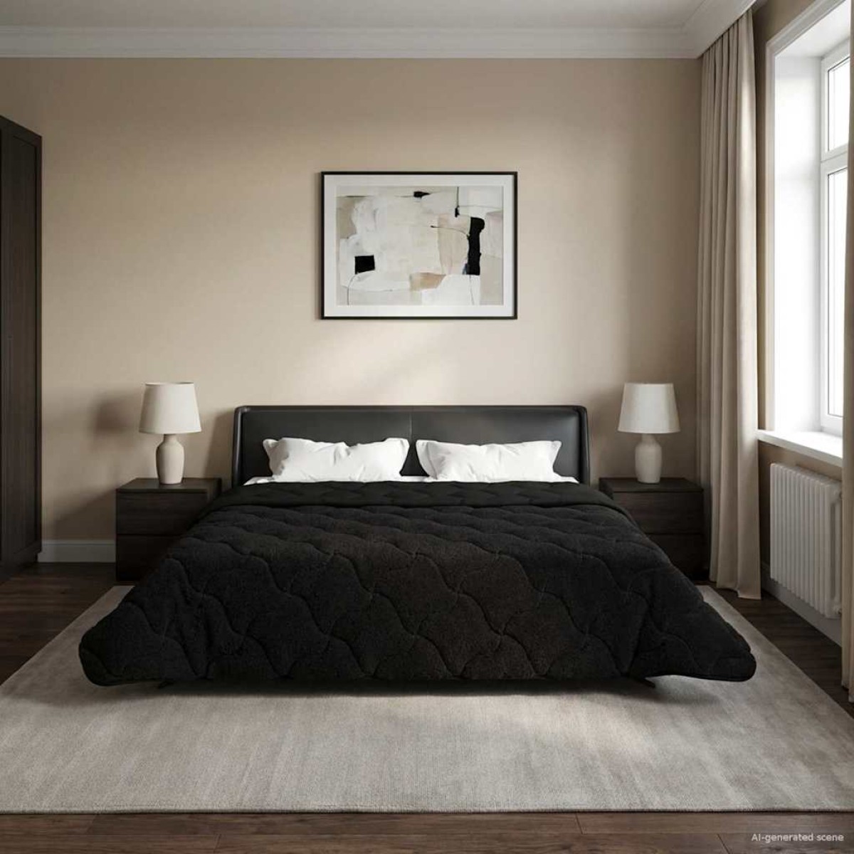 vidaXL Χειμερινό Παπλωματοθήκη 200 x 240 cm Χειμώνας Μαύρο Αναπνεύσιμο