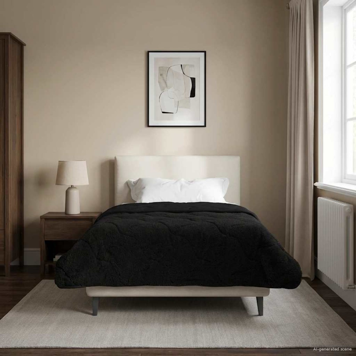 vidaXL Χειμερινό Παπλωματοθήκη 155 x 220 cm Χειμώνας Μαύρο Αναπνεύσιμο
