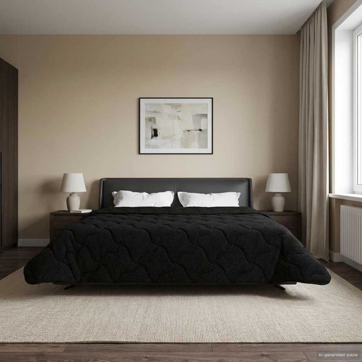 vidaXL Χειμερινό Παπλωματοθήκη 200 x 220 cm Χειμώνας Μαύρο Αναπνεύσιμο