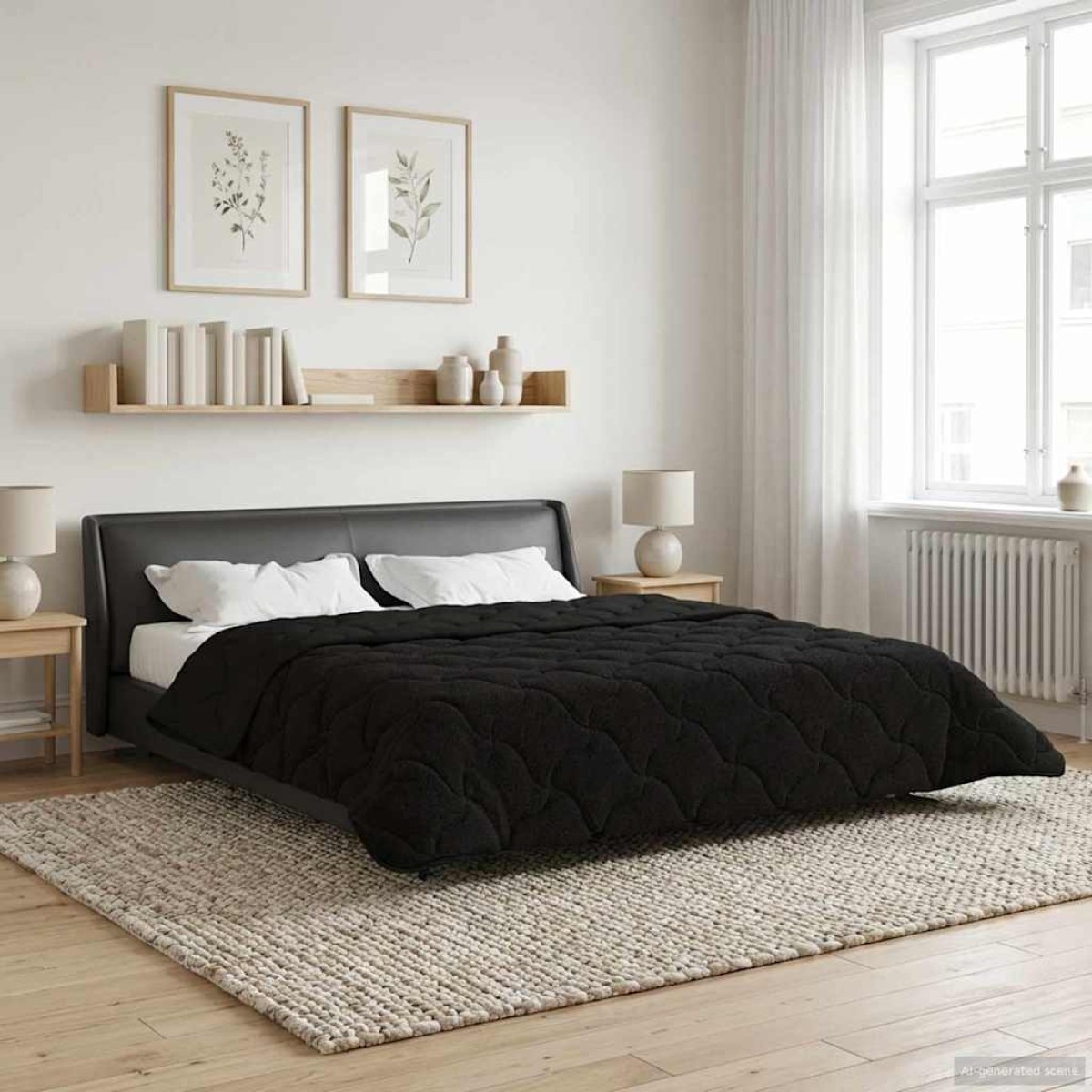vidaXL Χειμερινό Παπλωματοθήκη 220 x 240 cm Χειμώνας Μαύρο Αναπνεύσιμο