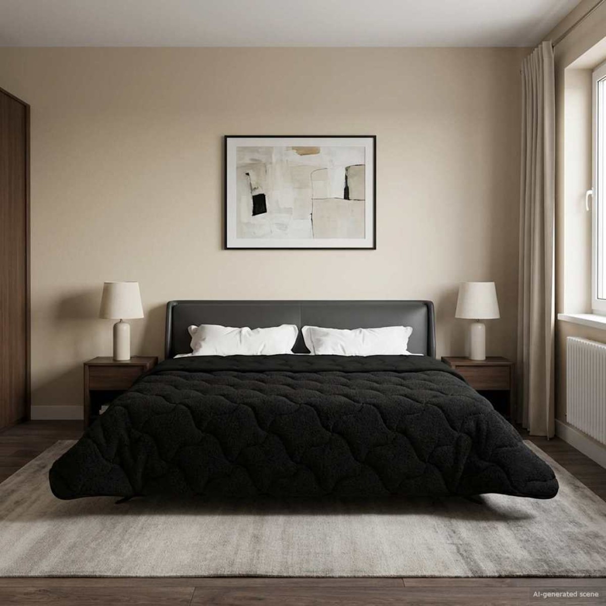 vidaXL Χειμερινό Παπλωματοθήκη 220 x 260 cm Χειμώνας Μαύρο Αναπνεύσιμο