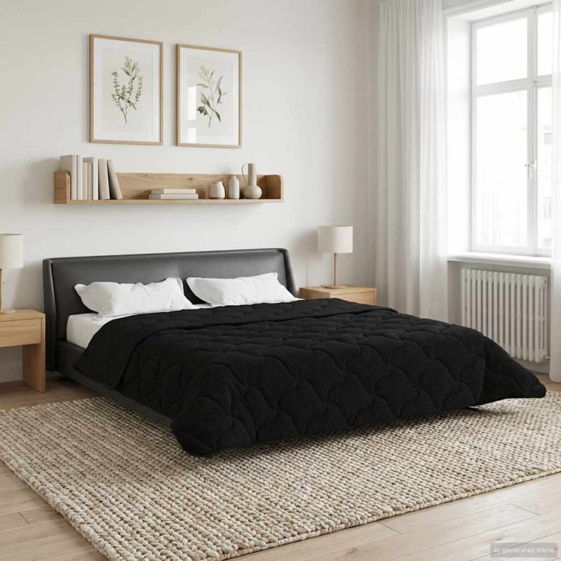 vidaXL Χειμερινό Παπλωματοθήκη 220 x 260 cm Χειμώνας Μαύρο Αναπνεύσιμο