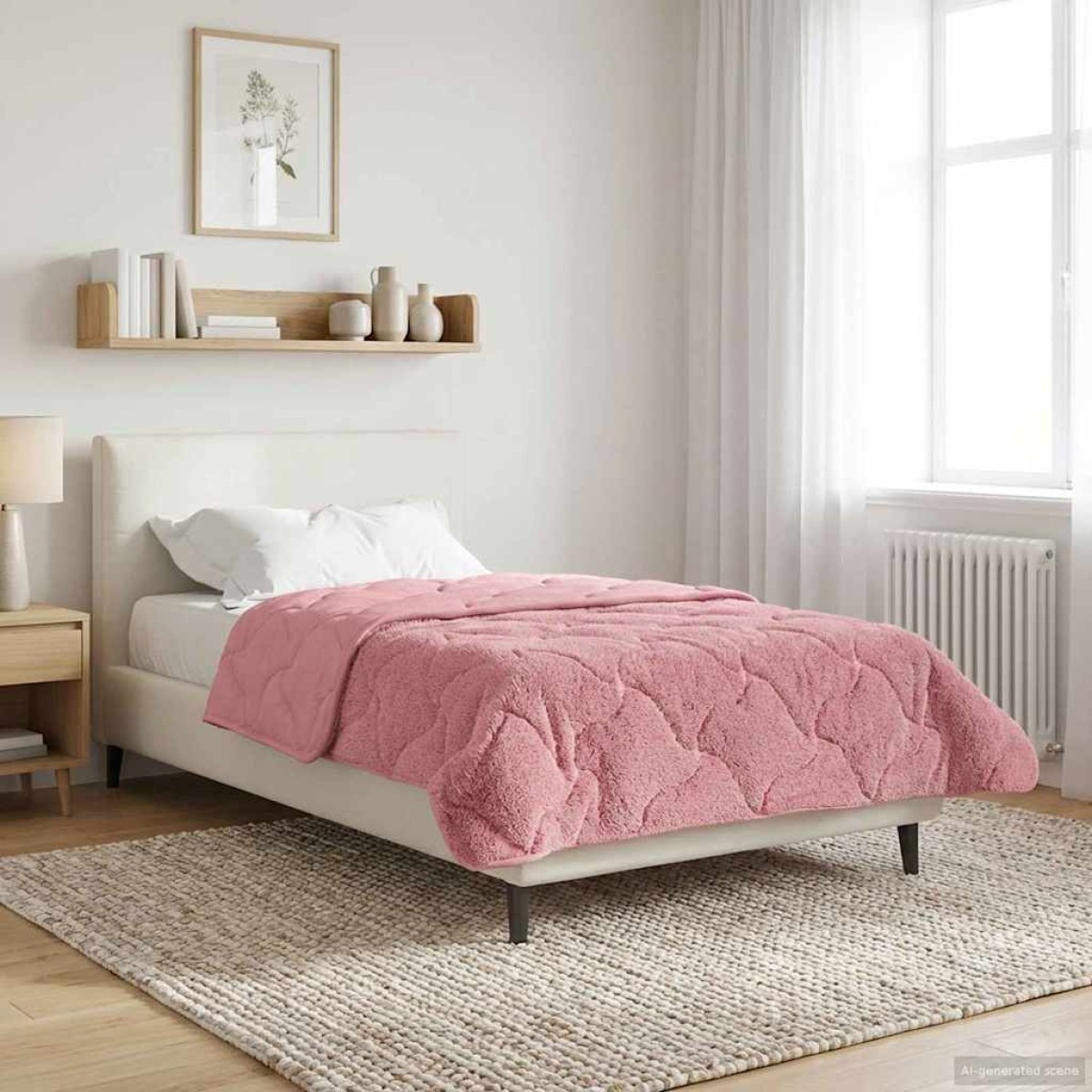 vidaXL Χειμερινό Παπλωματοθήκη 135 x 200 cm Χειμώνας Ροζ Αναπνεύσιμο
