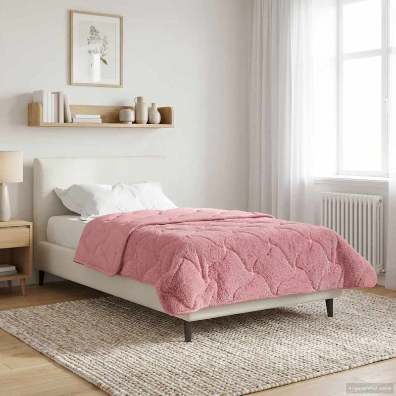 vidaXL Χειμερινό Παπλωματοθήκη 135 x 200 cm Χειμώνας Ροζ Αναπνεύσιμο