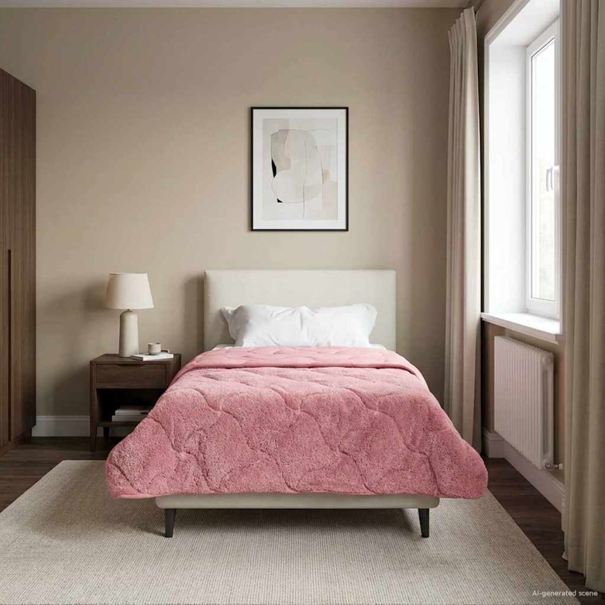 vidaXL Χειμερινό Παπλωματοθήκη 140 x 220 cm Χειμώνας Ροζ Αναπνεύσιμο