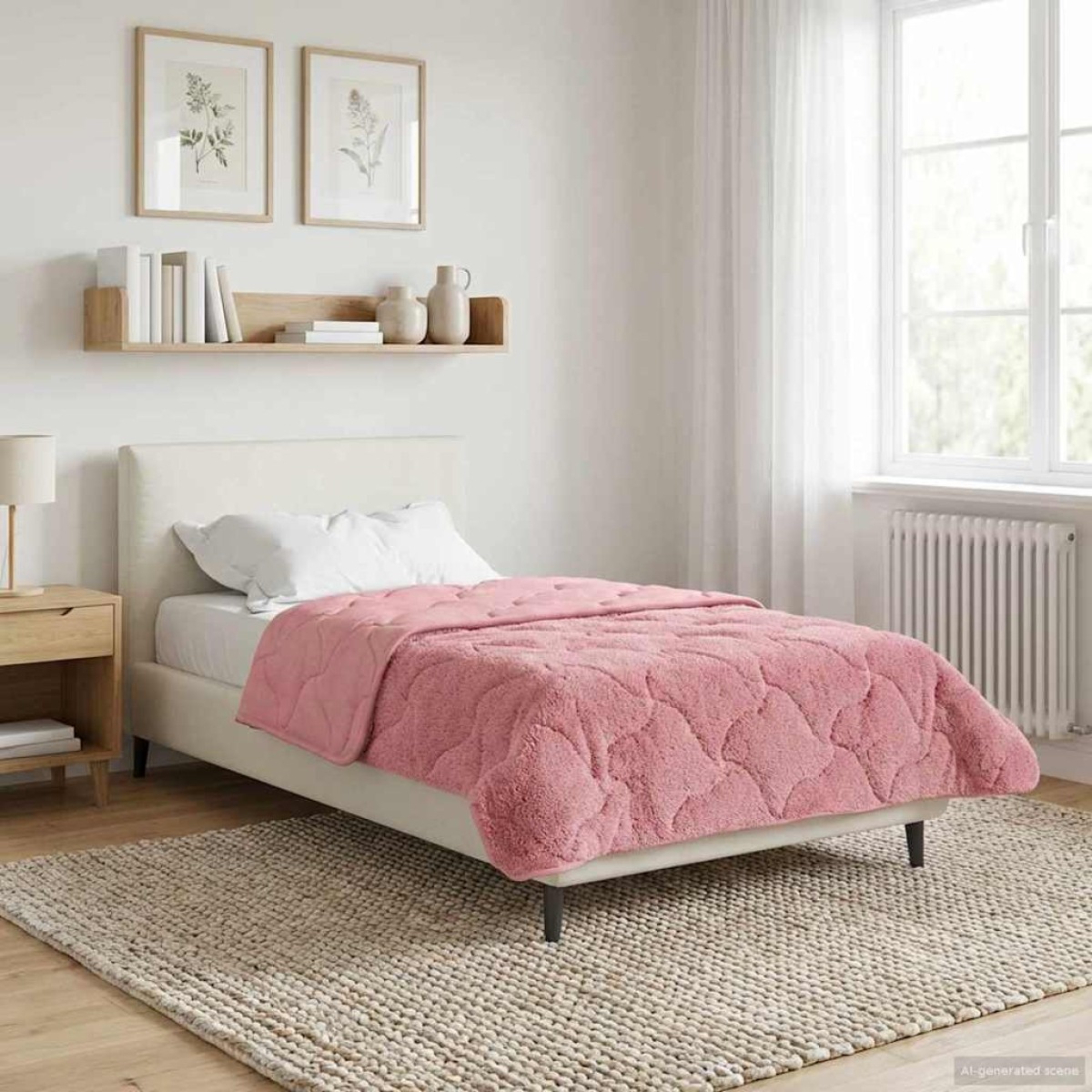 vidaXL Χειμερινό Παπλωματοθήκη 140 x 220 cm Χειμώνας Ροζ Αναπνεύσιμο