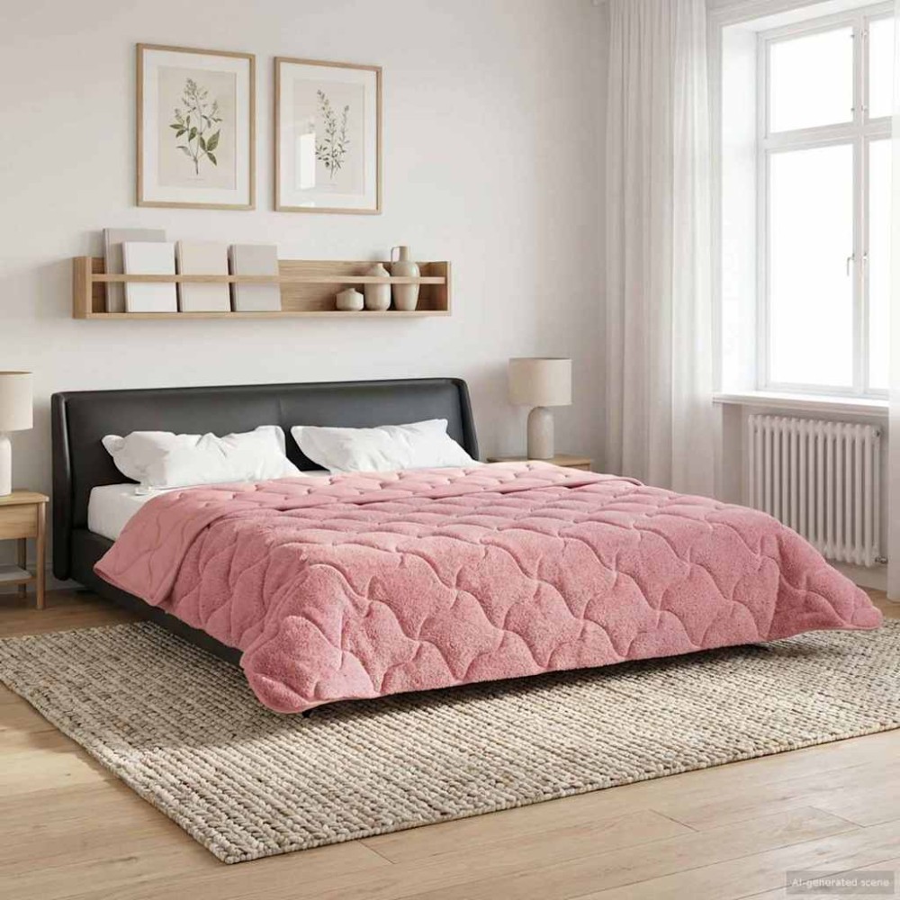 vidaXL Χειμερινό Παπλωματοθήκη 200 x 200 cm Χειμώνας Ροζ Αναπνεύσιμο