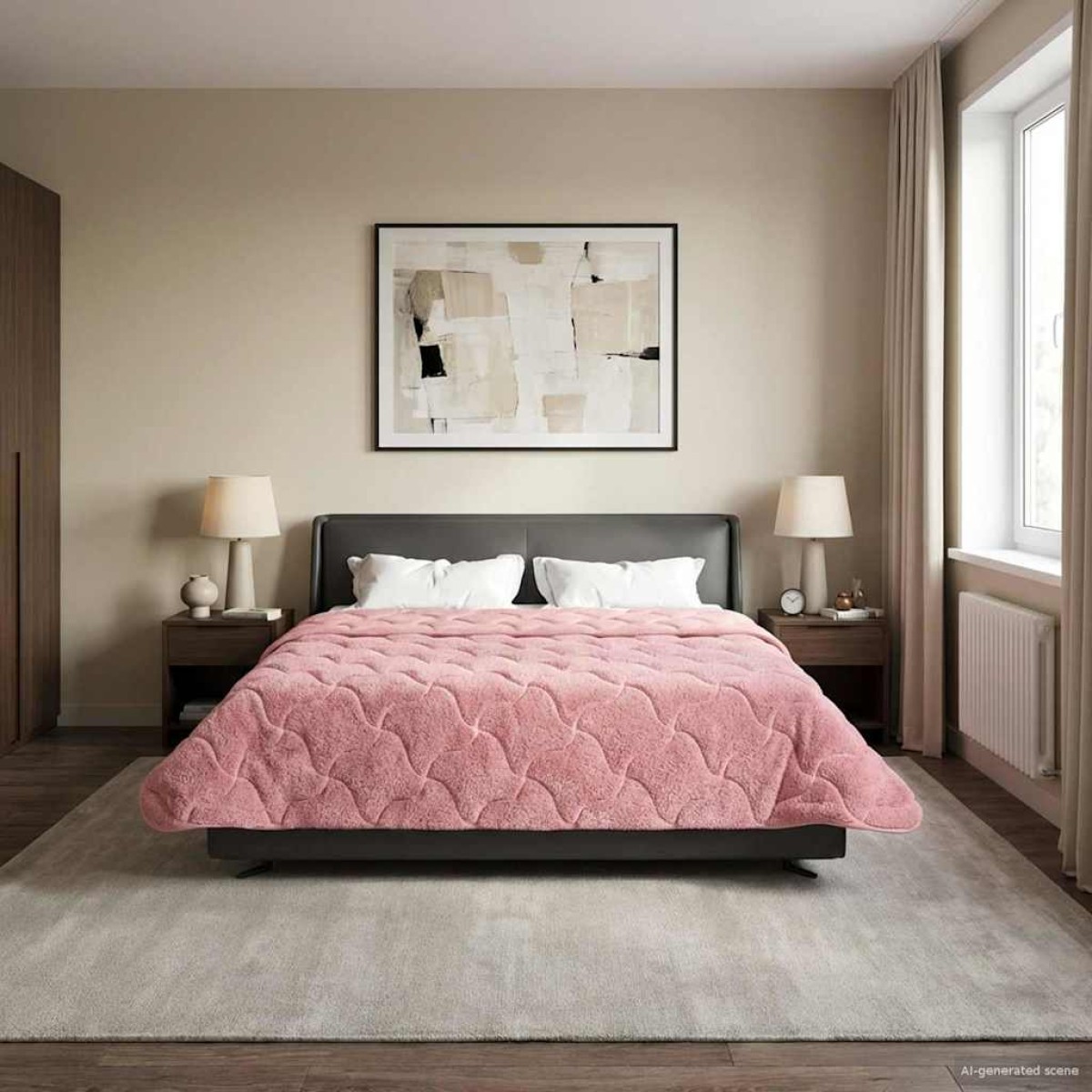 vidaXL Χειμερινό Παπλωματοθήκη 200 x 200 cm Χειμώνας Ροζ Αναπνεύσιμο