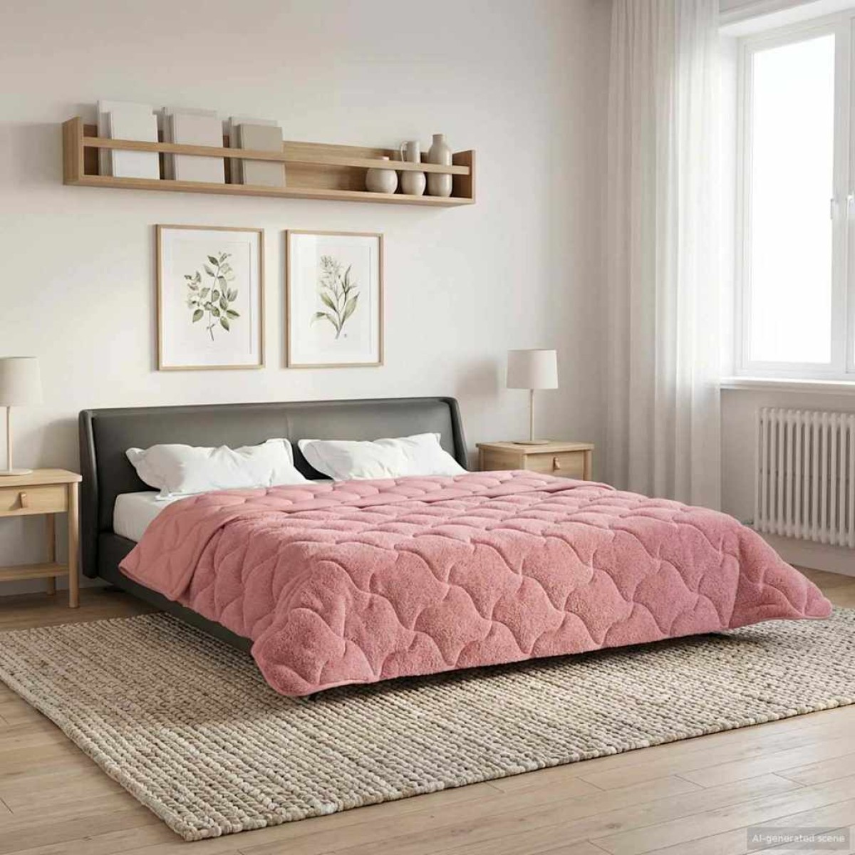vidaXL Χειμερινό Παπλωματοθήκη 200 x 240 cm Χειμώνας Ροζ Αναπνεύσιμο