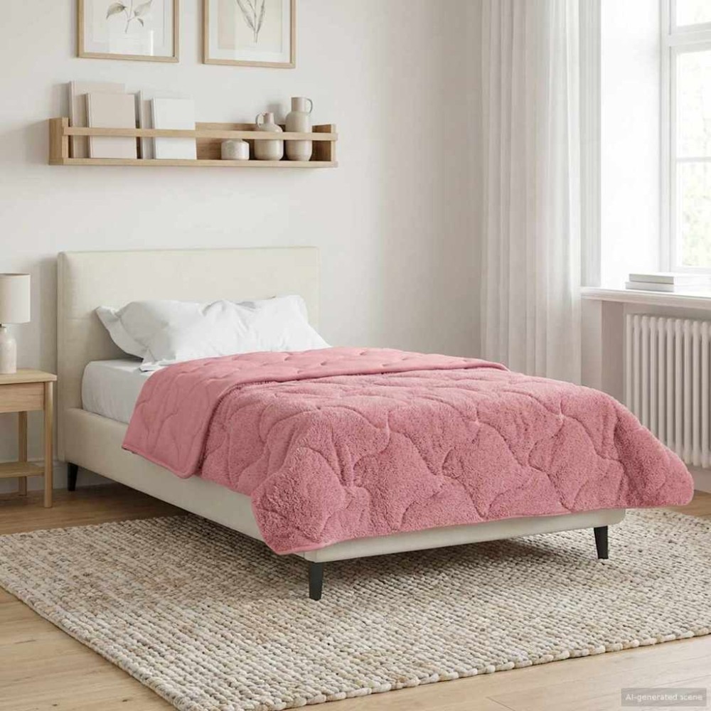 vidaXL Χειμερινό Παπλωματοθήκη 135 x 200 cm Χειμώνας Ροζ Αναπνεύσιμο