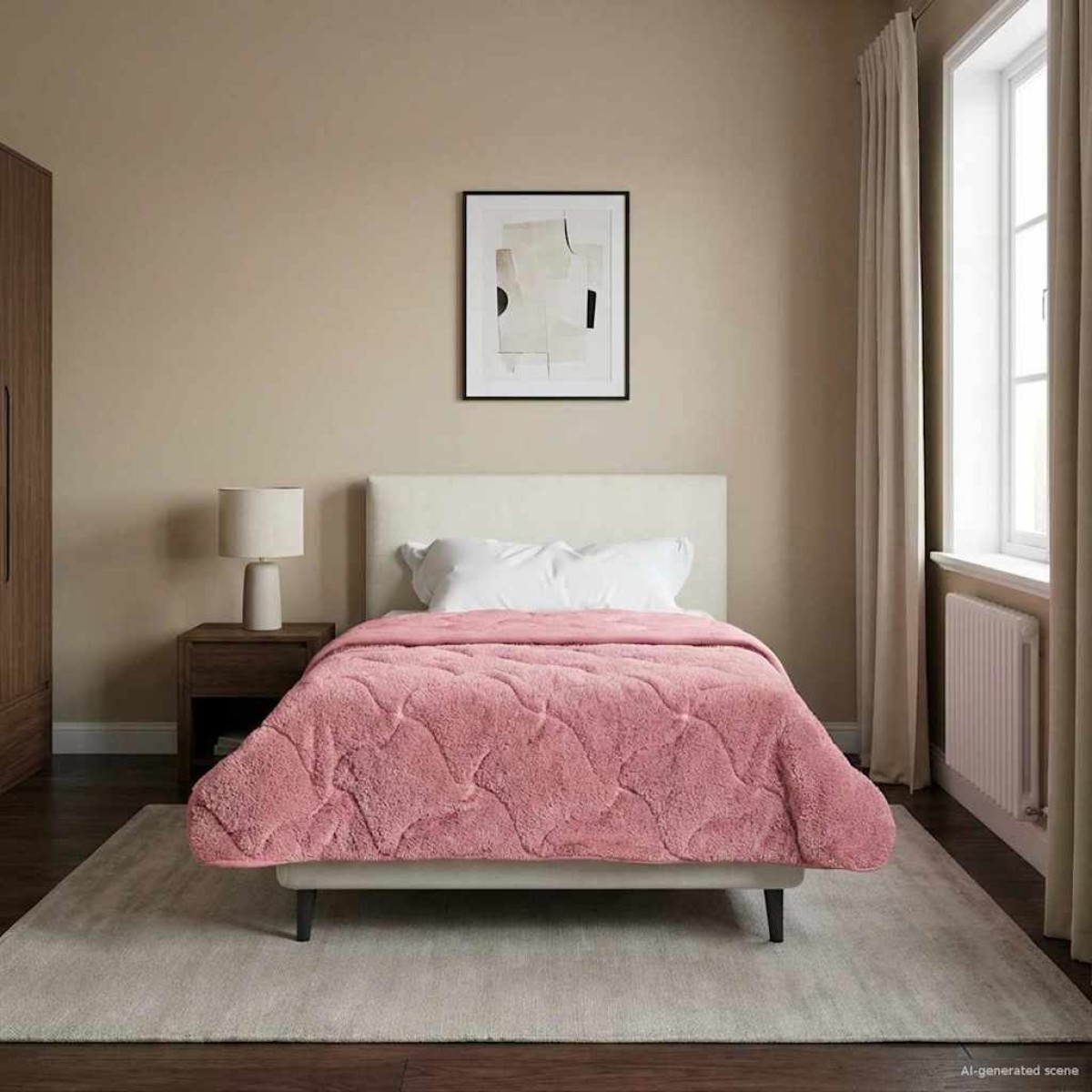 vidaXL Χειμερινό Παπλωματοθήκη 135 x 200 cm Χειμώνας Ροζ Αναπνεύσιμο