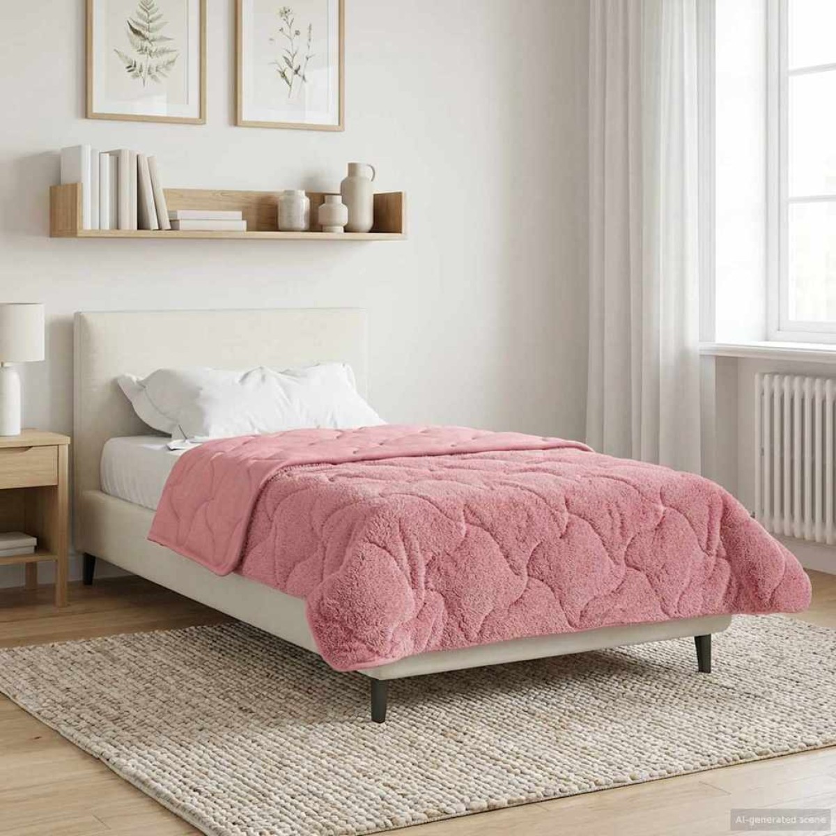 vidaXL Χειμερινό Παπλωματοθήκη 140 x 220 cm Χειμώνας Ροζ Αναπνεύσιμο