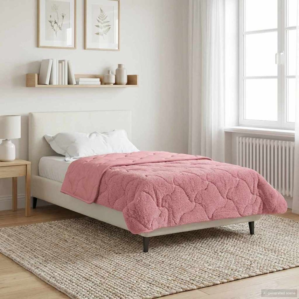 vidaXL Χειμερινό Παπλωματοθήκη 155 x 220 cm Χειμώνας Ροζ Αναπνεύσιμο