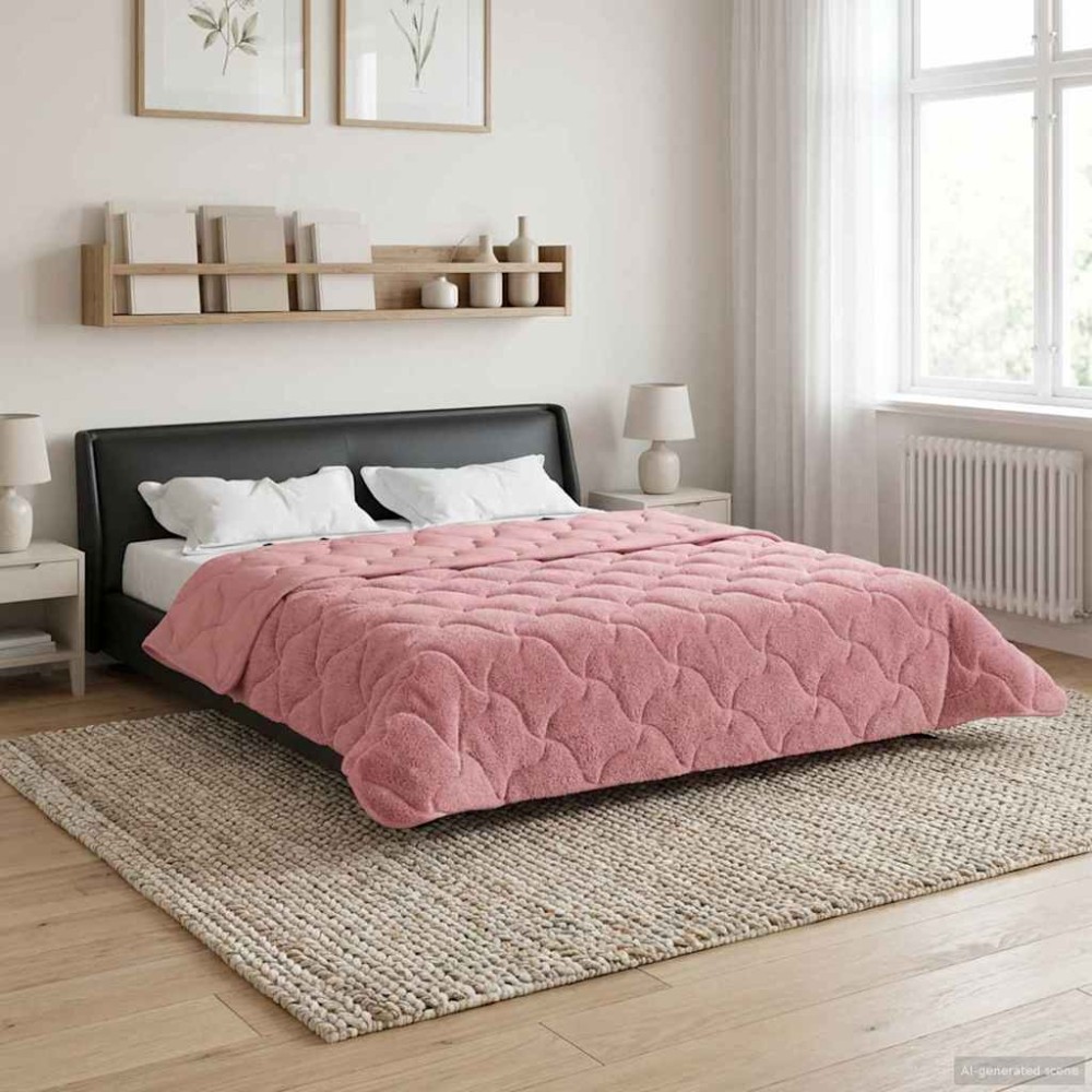 vidaXL Χειμερινό Παπλωματοθήκη 200 x 220 cm Χειμώνας Ροζ Αναπνεύσιμο