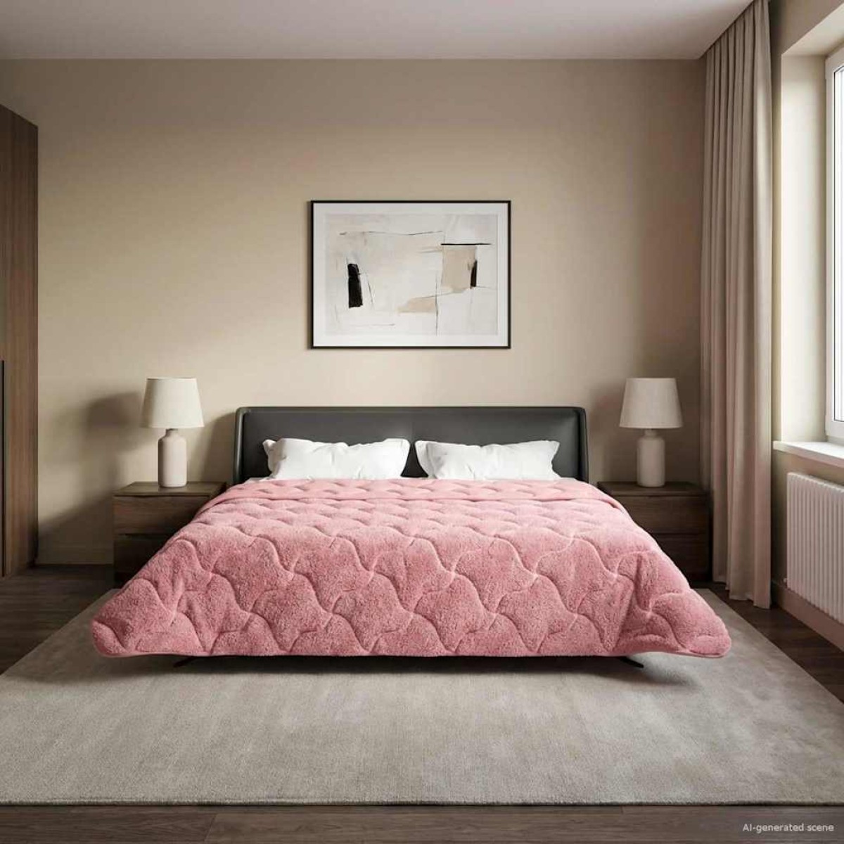 vidaXL Χειμερινό Παπλωματοθήκη 200 x 220 cm Χειμώνας Ροζ Αναπνεύσιμο