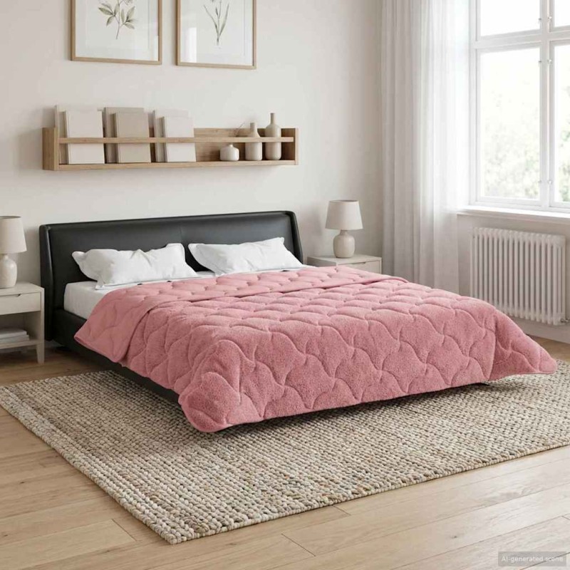 vidaXL Χειμερινό Παπλωματοθήκη 200 x 220 cm Χειμώνας Ροζ Αναπνεύσιμο