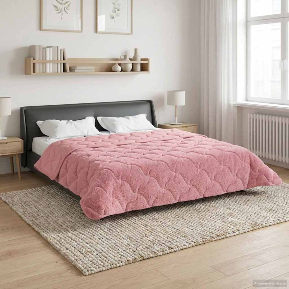vidaXL Χειμερινό Παπλωματοθήκη 220 x 240 cm Χειμώνας Ροζ Αναπνεύσιμο