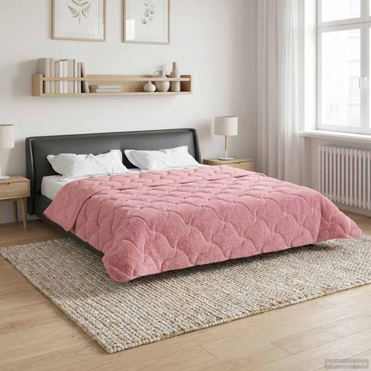 vidaXL Χειμερινό Παπλωματοθήκη 220 x 240 cm Χειμώνας Ροζ Αναπνεύσιμο