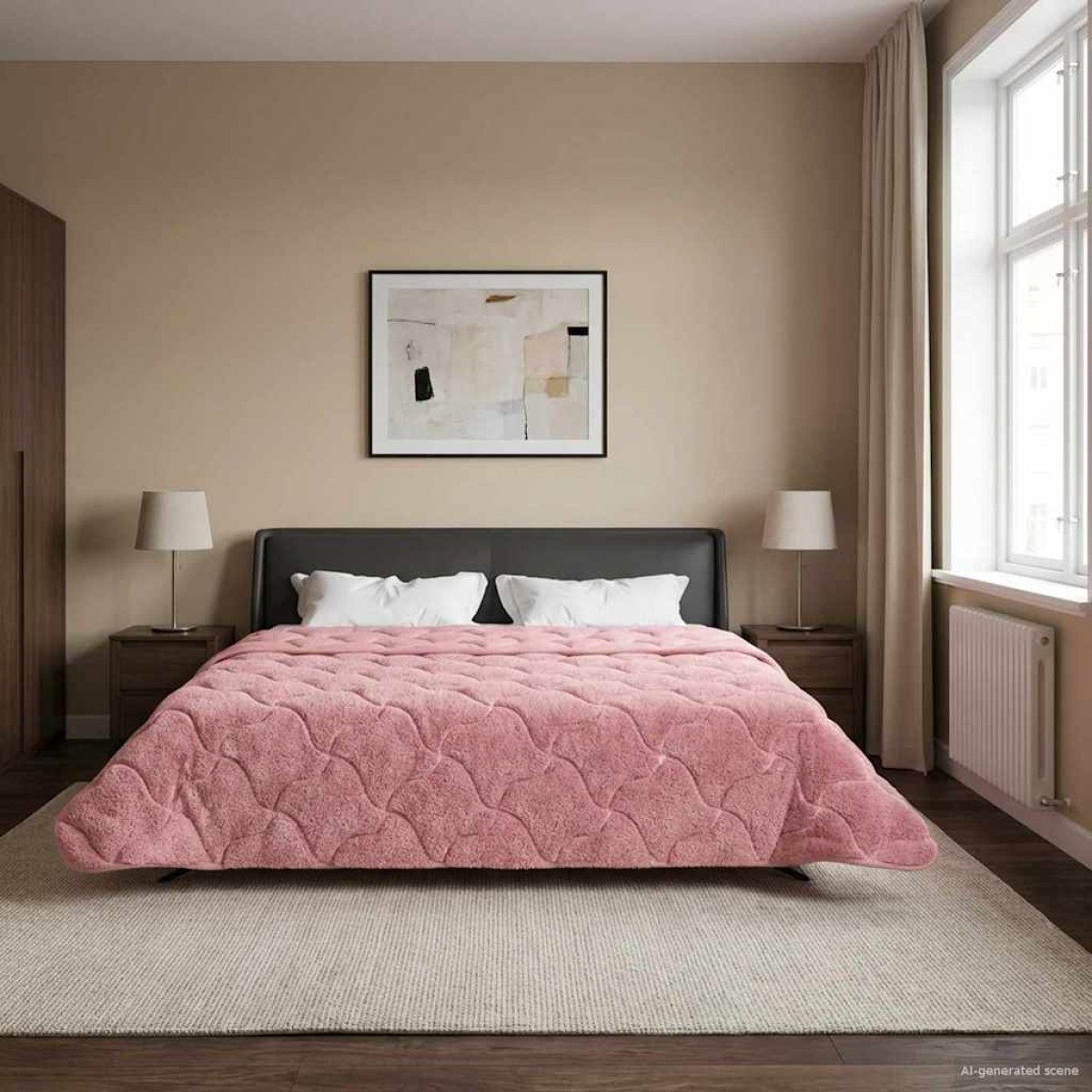 vidaXL Χειμερινό Παπλωματοθήκη 220 x 240 cm Χειμώνας Ροζ Αναπνεύσιμο