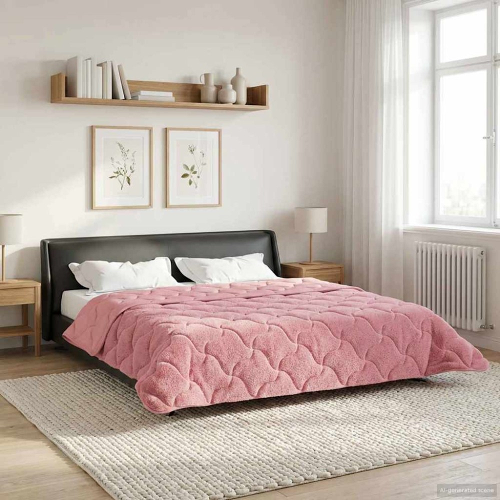 vidaXL Χειμερινό Παπλωματοθήκη 220 x 260 cm Χειμώνας Ροζ Αναπνεύσιμο