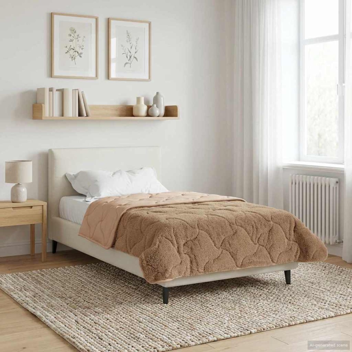 vidaXL Χειμερινό Παπλωματοθήκη 135 x 200 cm Χειμώνας Taupe Αναπνεύσιμο