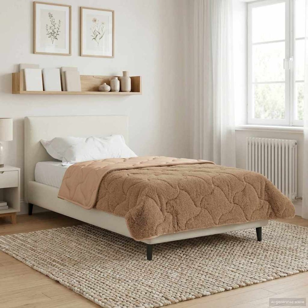 vidaXL Χειμερινό Παπλωματοθήκη 140 x 220 cm Χειμώνας Taupe Αναπνεύσιμο