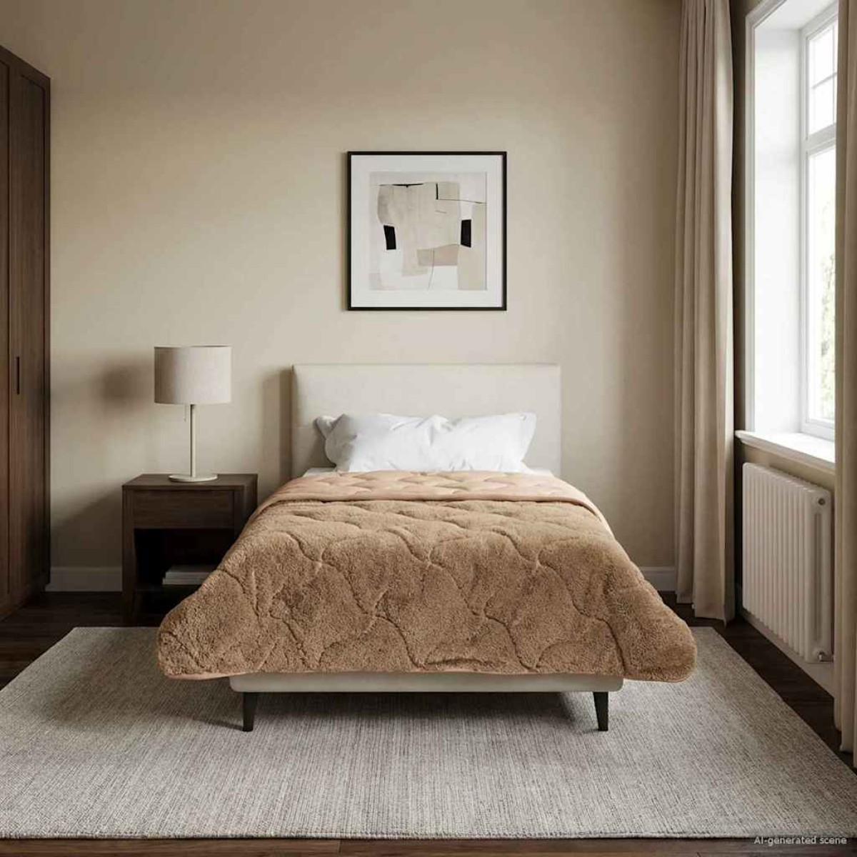 vidaXL Χειμερινό Παπλωματοθήκη 140 x 220 cm Χειμώνας Taupe Αναπνεύσιμο