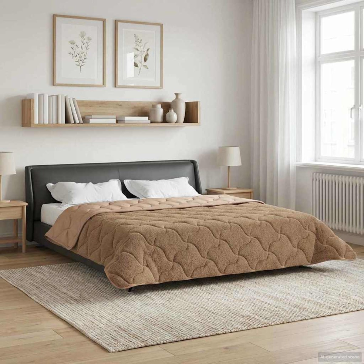 vidaXL Χειμερινό Παπλωματοθήκη 200 x 200 cm Χειμώνας Taupe Αναπνεύσιμο