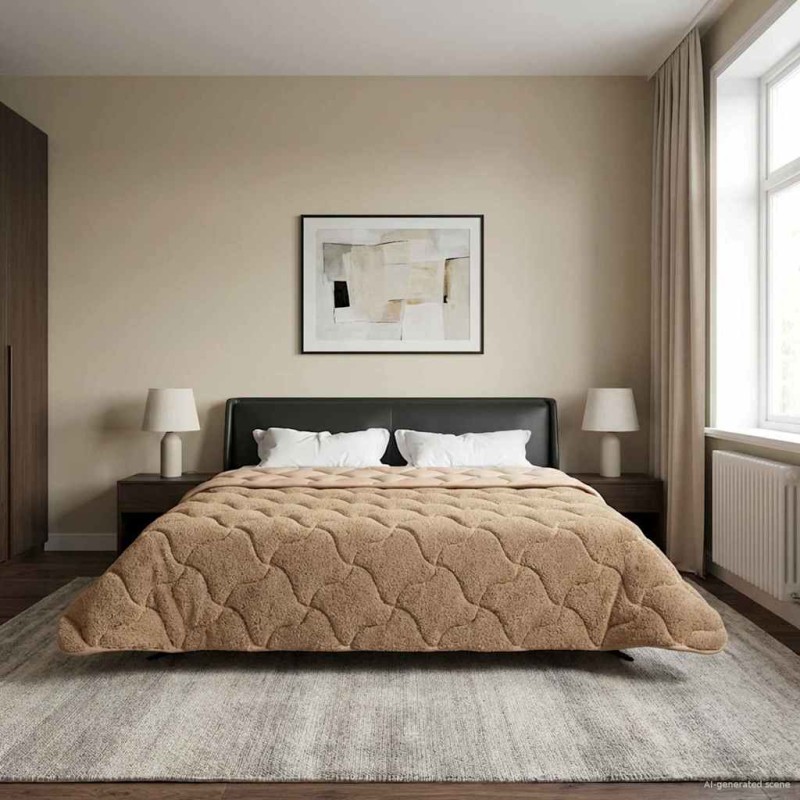 vidaXL Χειμερινό Παπλωματοθήκη 200 x 240 cm Χειμώνας Taupe Αναπνεύσιμο
