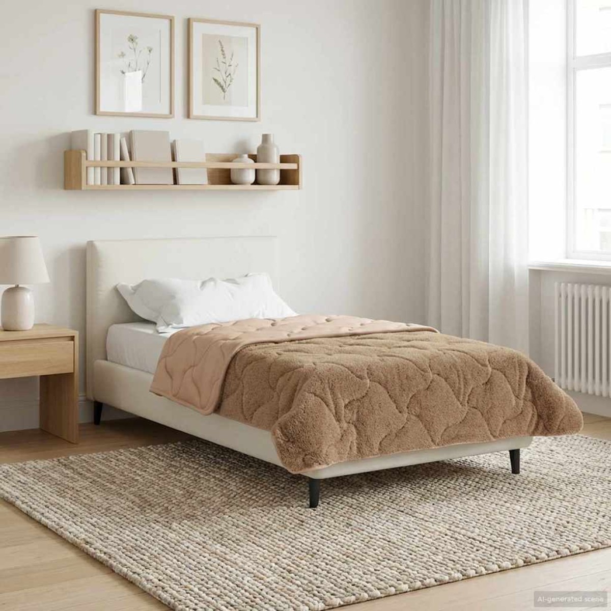vidaXL Χειμερινό Παπλωματοθήκη 140 x 220 cm Χειμώνας Taupe Αναπνεύσιμο