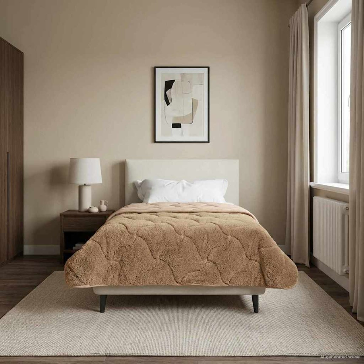 vidaXL Χειμερινό Παπλωματοθήκη 140 x 220 cm Χειμώνας Taupe Αναπνεύσιμο